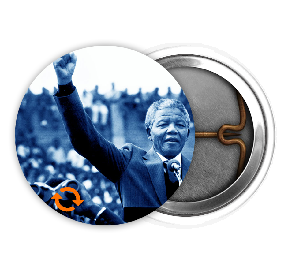 Nelson Mandela 1 Inch Pin